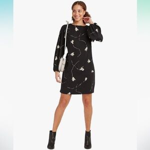 Black Sheath Dress with Bishop Sleeves